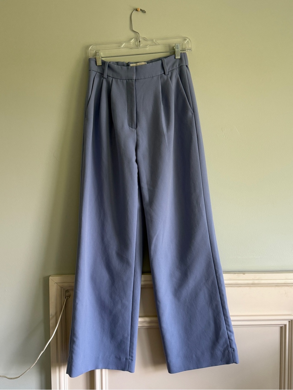 Abercrombie & Fitch Wide-Leg Trousers in Dusty Blue